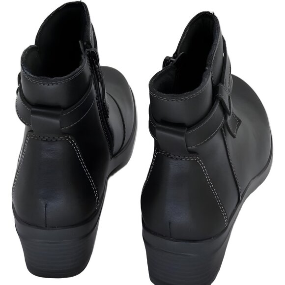 Clarks Angie Mist Spice Black Leather Ankle Boots Women's US 7M - Picture 3 of 6